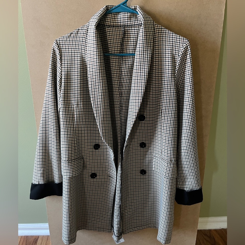 OVERSIZED PLAID BLAZER